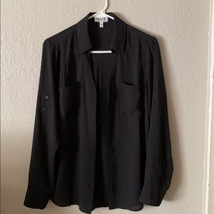 Express Black button down blouse